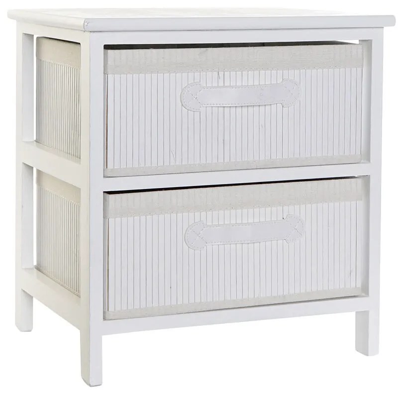 Скрин DKD Home Decor Бял Бамбук Дърво от пауловния 42 x 32 x 45 cm