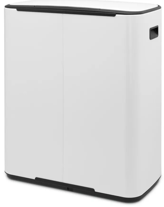 Бяло стоманено кошче за боклук за рециклиране с педал 60 l Bo – Brabantia