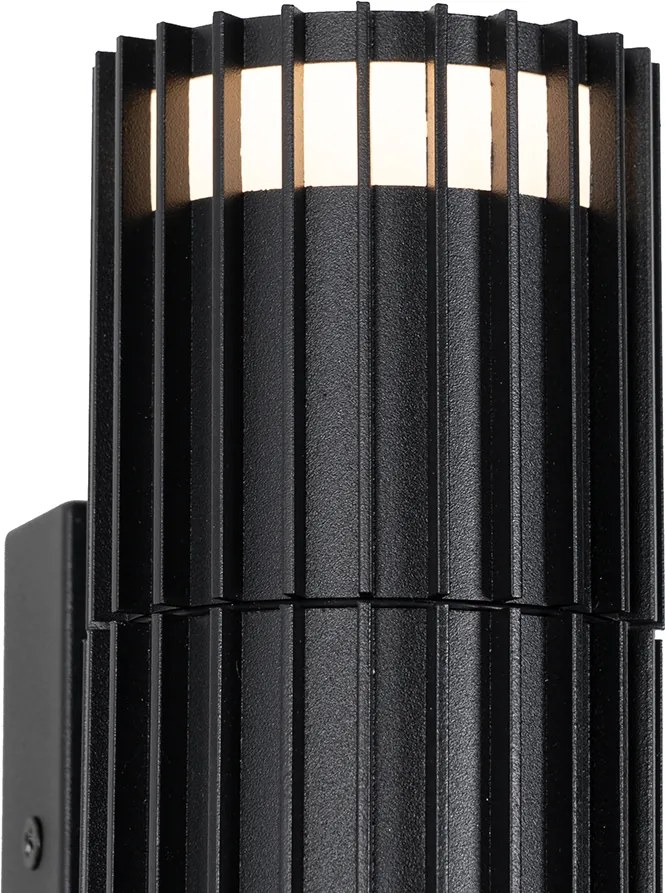 Дизайнерска външна стенна лампа черна 2-светлина IP44 - Boris