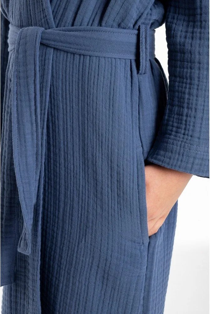 Тъмносиня муселинова детска хавлия размер 5-6 години Muslin – Foutastic