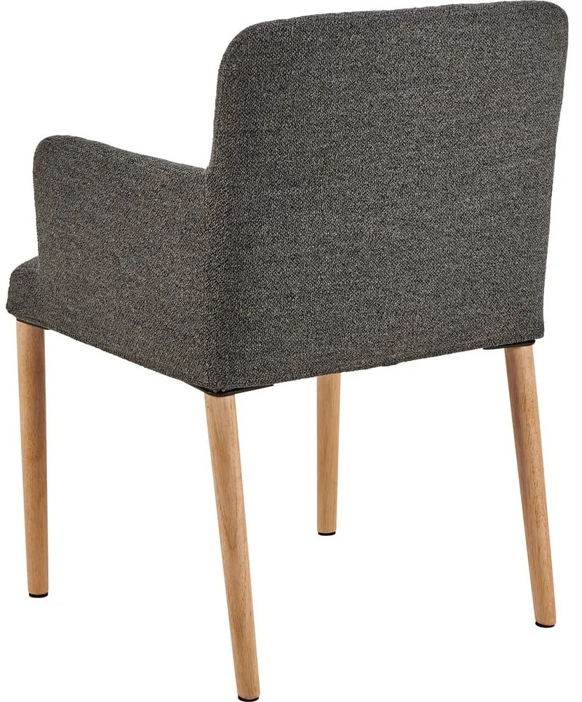 Сив тапициран трапезен стол с подлакътници Zoe – Actona