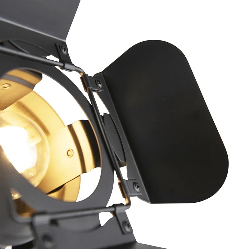 Индустриална подова лампа черна наклонена - Movie