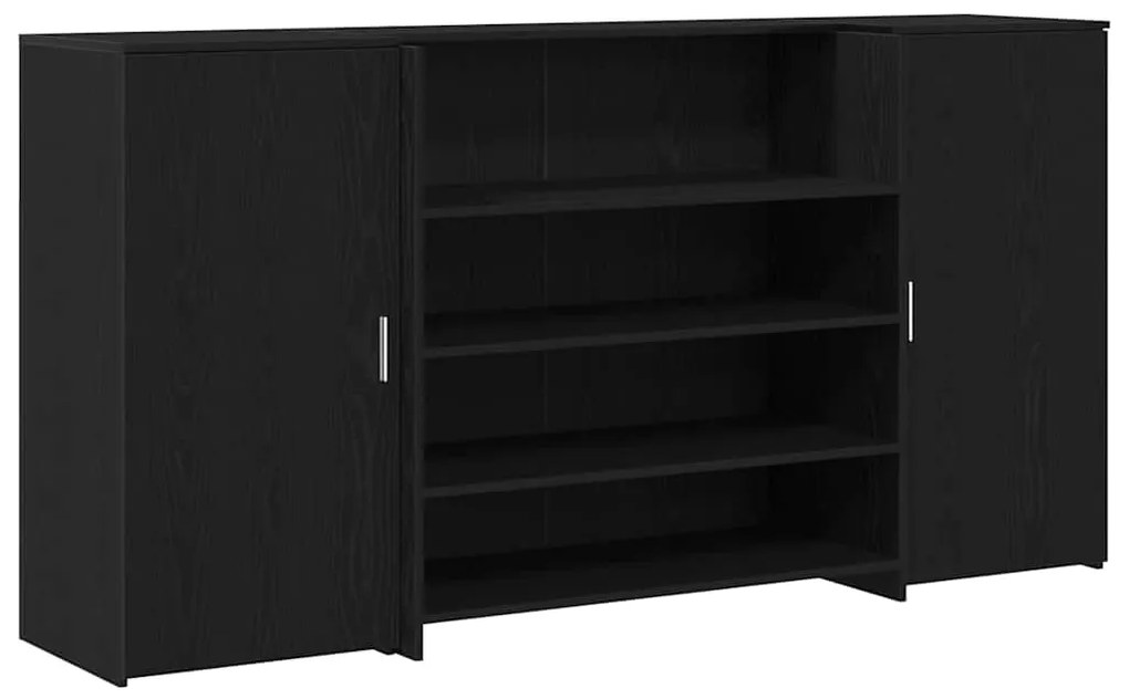 3324179 vidaXL Рецепционно бюро, черен дъб, 200x50x103,5 см, инженерно дърво