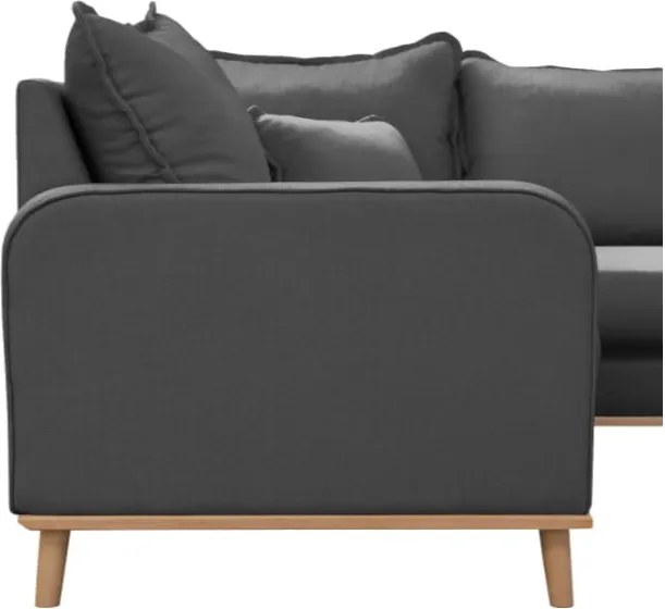 Тъмносив ъглов диван (десен ъгъл) Beata - Ropez