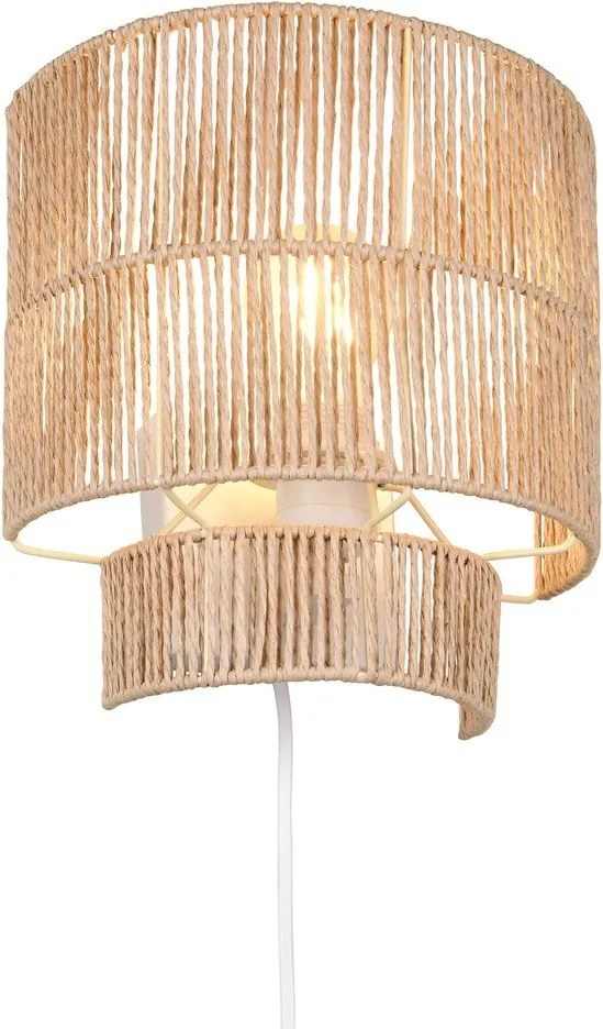 Стенна лампа с USB в естествен цвят Satna – Reality