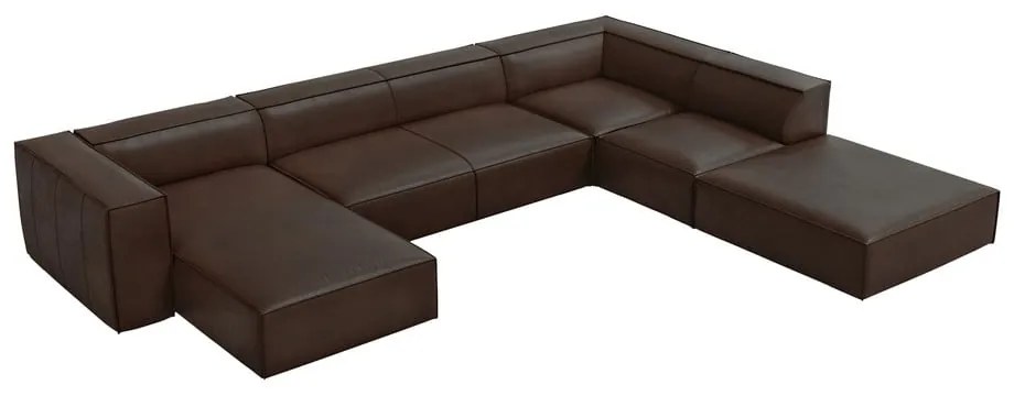 Ъглов диван от тъмнокафява кожа (десен ъгъл) Madame - Windsor &amp; Co Sofas