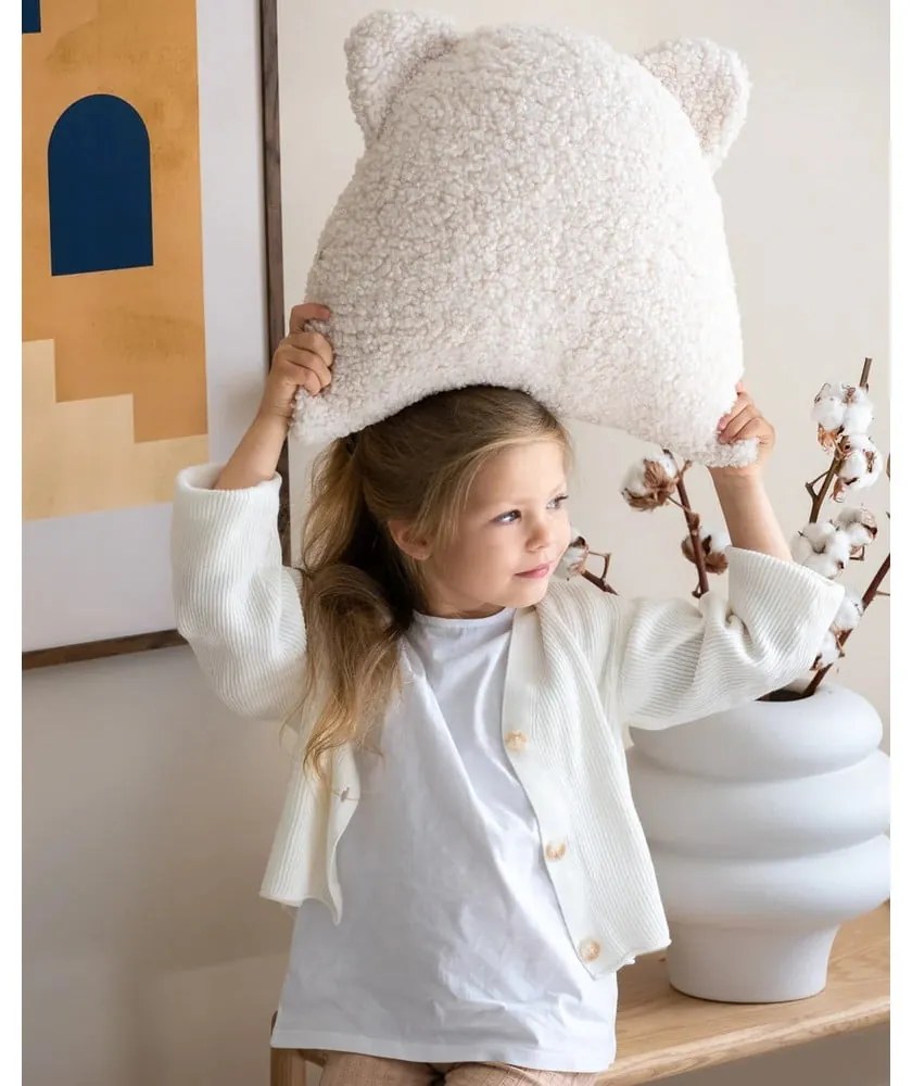 Кремава детска възглавница за диван от букле Bear – Wigiwama