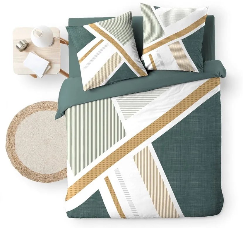 Бяло двойно удължено памучно спално бельо 240x220 cm Zephyr – douceur d'intérieur