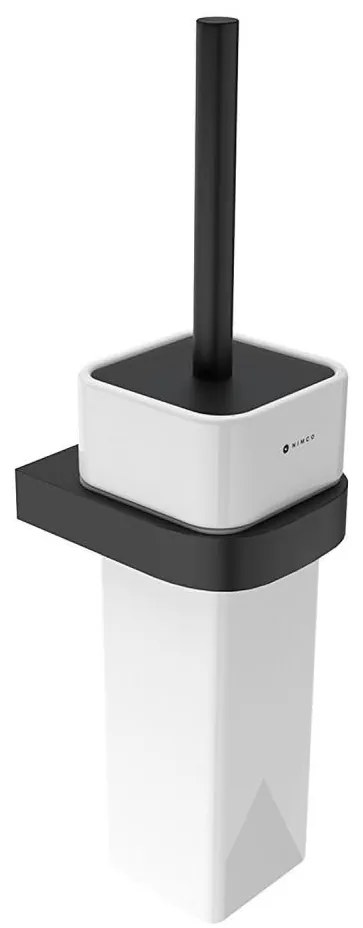 NIMCO NKC 30094K-90 - Четка за тоалетна със стенен монтаж NIKAU бял/матов черен