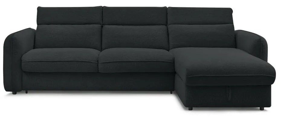 Черен разтегателен ъглов диван (променлив) Achille – Bobochic Paris