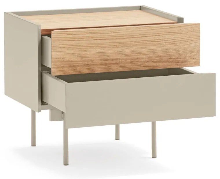 Нощно шкафче в светлосиво и естествен дъб Otto - Teulat