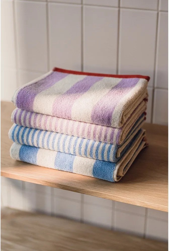 Памучна кърпа от тери в цвят лавандула/кремава 50x80 cm Gobo – noo.ma