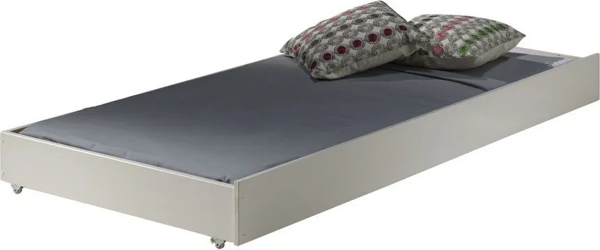 Бяло двуетажно детско легло от масивен бор с място за съхранение 90x200 cm SCOTT – Vipack