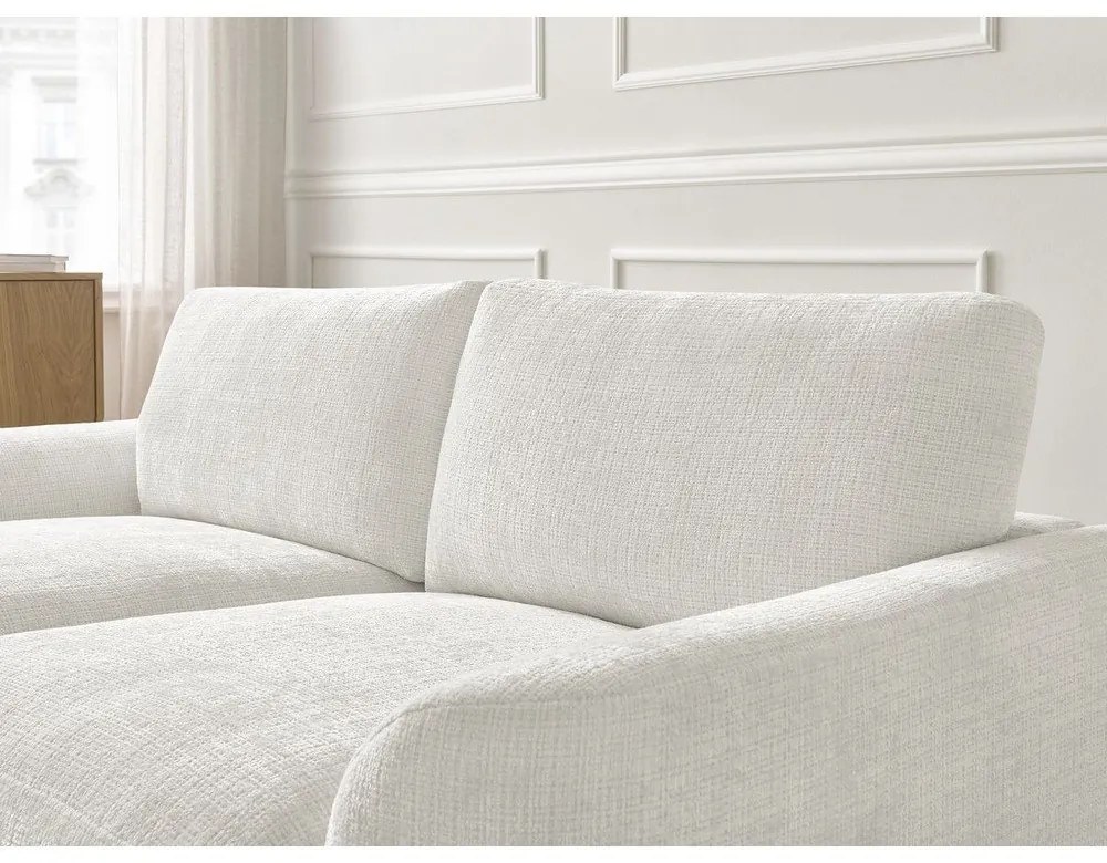 Бял шенилов ъглов диван (ляв ъгъл) Leonore – Bobochic Paris