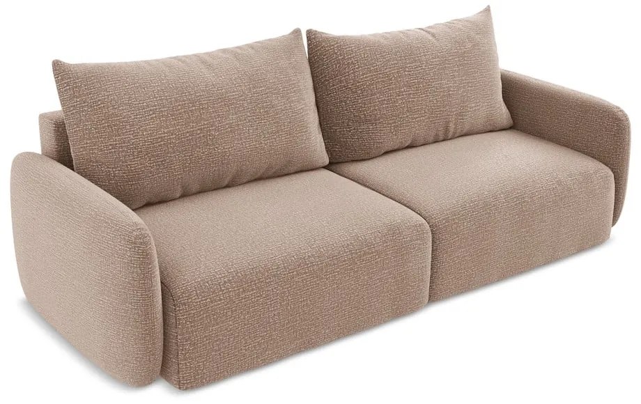 Светлокафяв разтегателен диван с място за съхранение 238 cm Kalena – Makamii