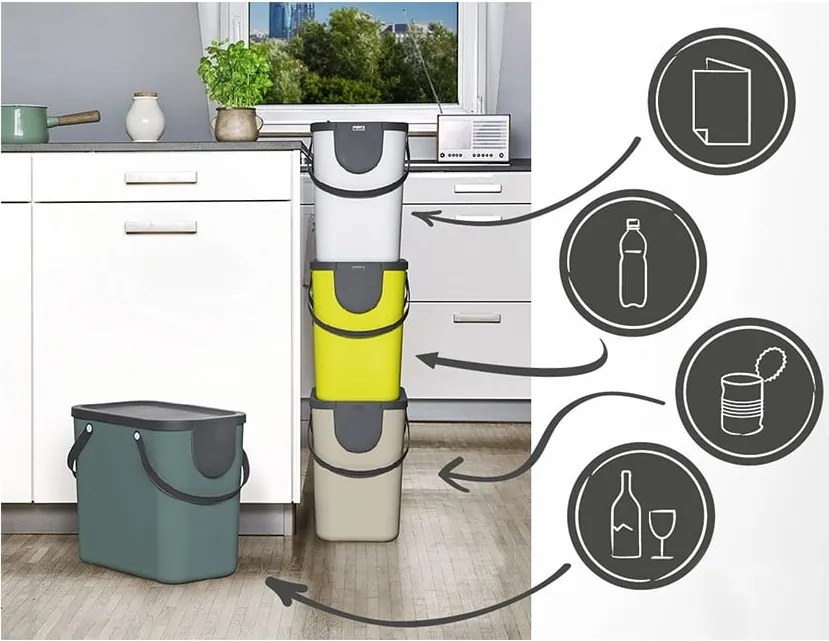 Кошче за отпадъци от рециклирана пластмаса 25 л Albula - Rotho