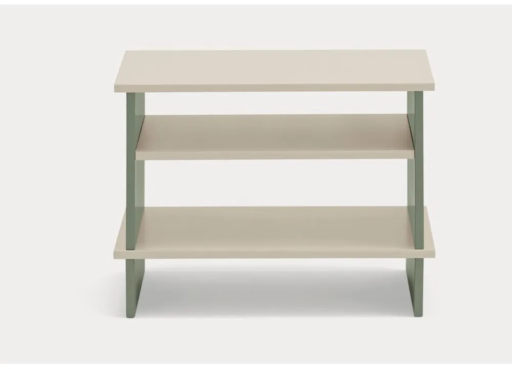 Зелено и кремаво нощно шкафче с рафтове Inari – Teulat