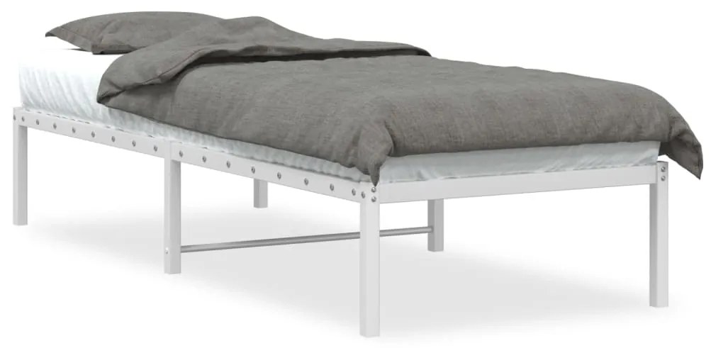 373664 vidaXL Метална рамка за легло, бяла, 80x200 см
