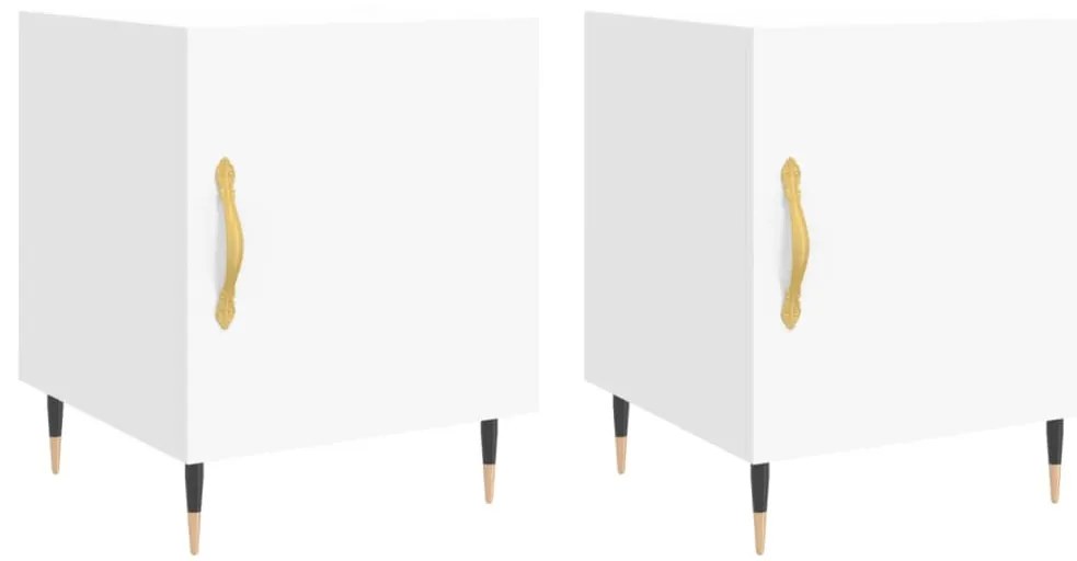 827517 vidaXL Нощни шкафчета 2 бр бели 40x40x50 см инженерно дърво