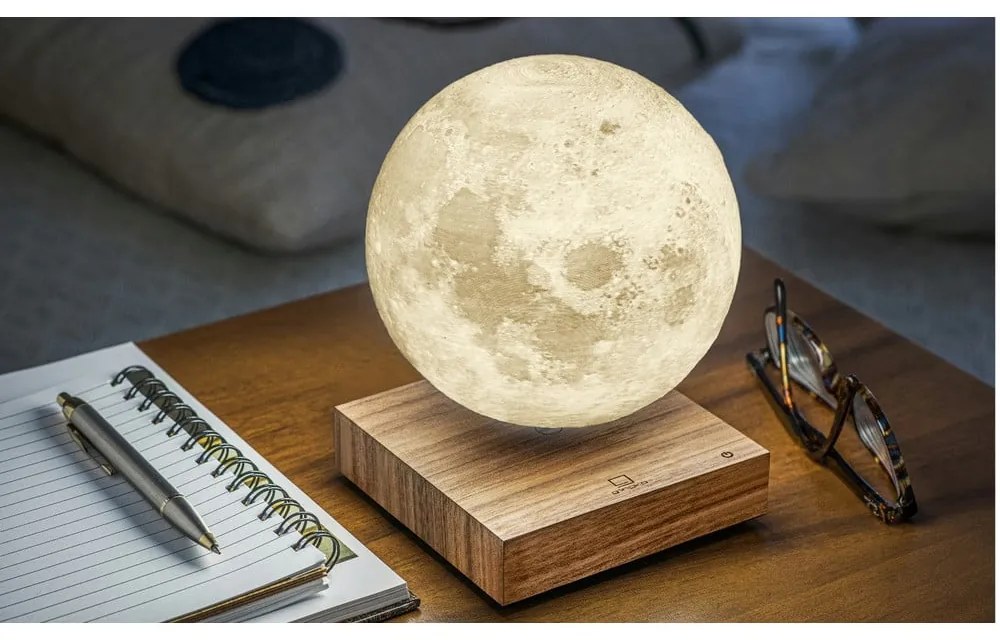 Кафява LED настолна лампа (височина 14 cm) Moon – Gingko