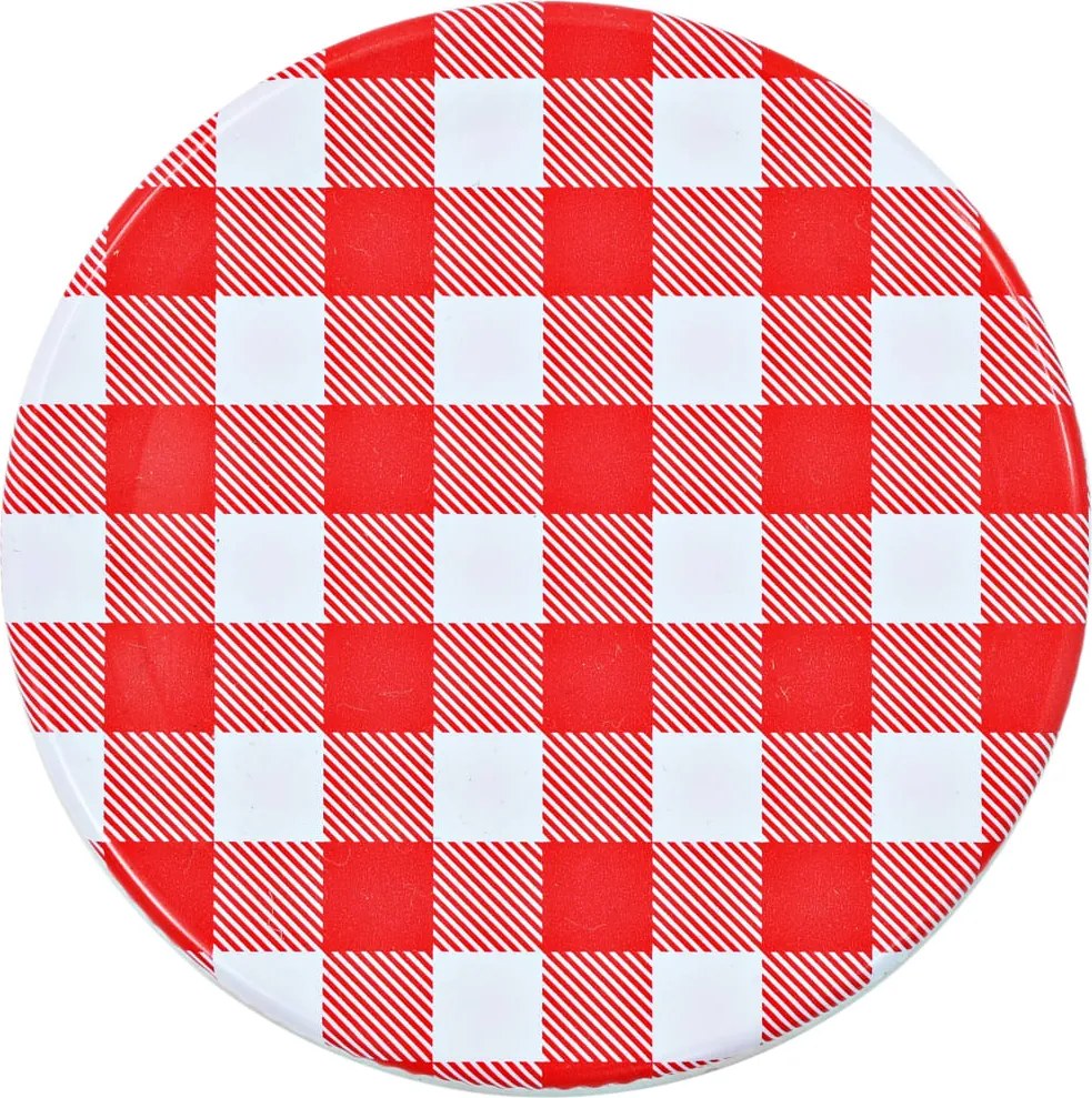 Стъклени буркани за сладко с бяло-червени капачки 24 бр 110 мл Lee