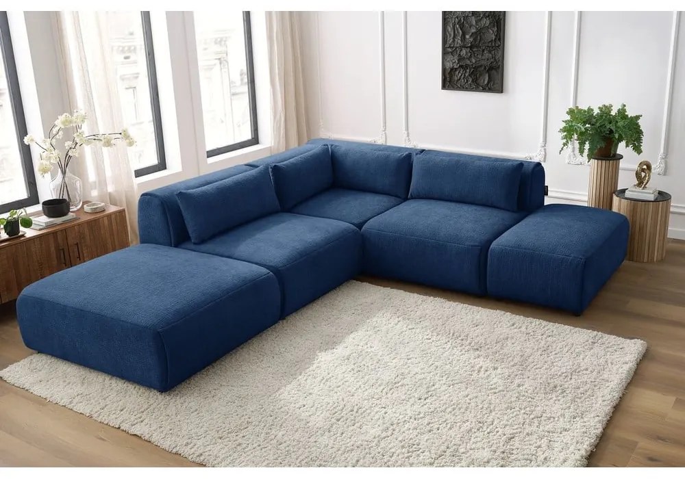 Тъмносин ъглов диван (променлив) Jeanne - Bobochic Paris