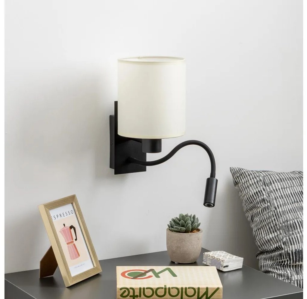 Brilagi - LED Аплик NUBILA 1xE27/25W/230V + LED/3W черен/кремав