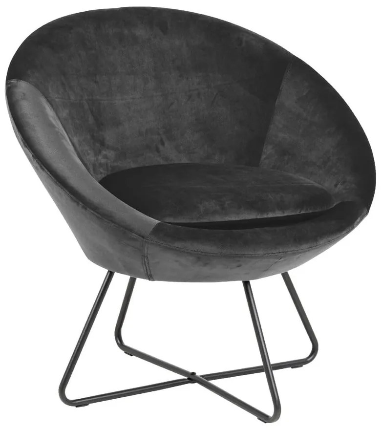 Кресло от сиво кадифе Center - Actona