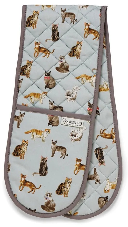 Синя памучна двойна хавлия Curious Cats - Cooksmart ®