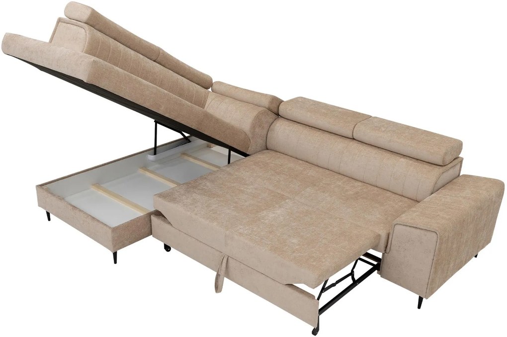 Ъглов диван Kadurin-Светло сив-Десен