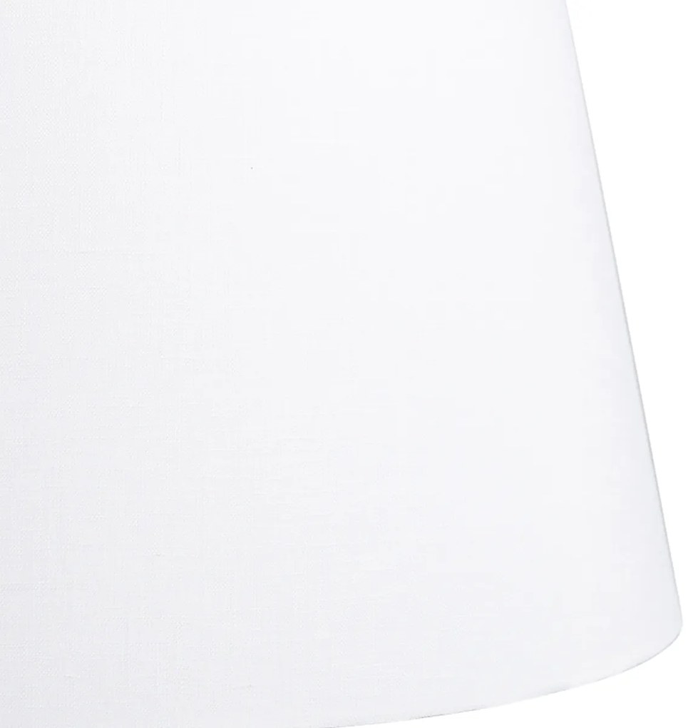 Ленен абажур бял кръгъл наклонен 35/30/20