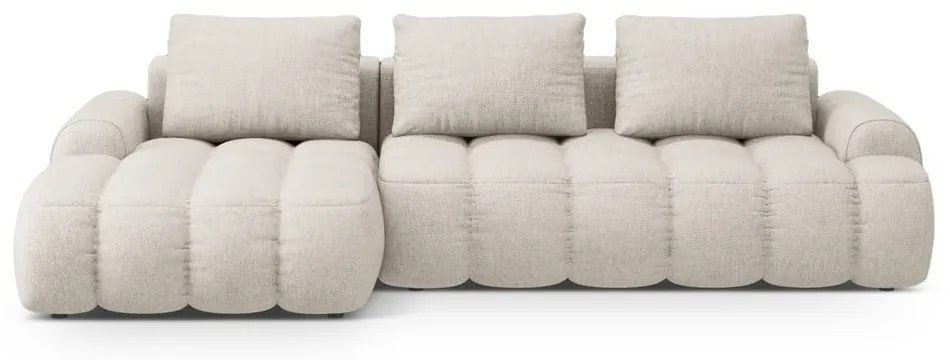 Бежов сгъваем/с място за съхранение ъглов диван (ляв ъгъл) Linz – Cosmopolitan Design