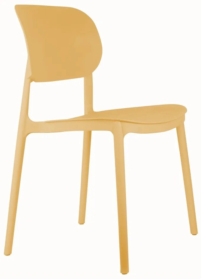 Жълт пластмасов трапезен стол Cheer – Leitmotiv