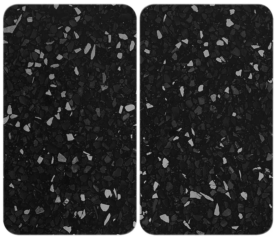 Комплект от 2 черни стъклени капака за печка Universal - Wenko