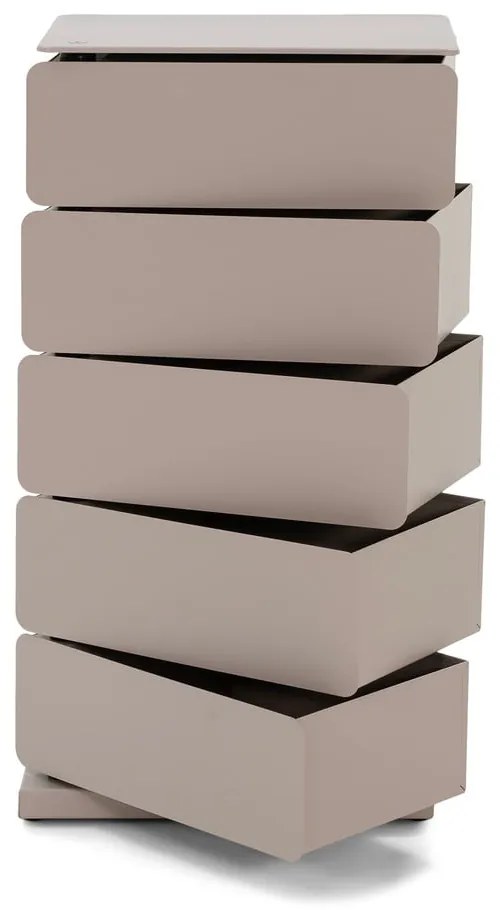 Сиво-бежов метален скрин с чекмеджета 37x72,5 cm Joey - Spinder Design