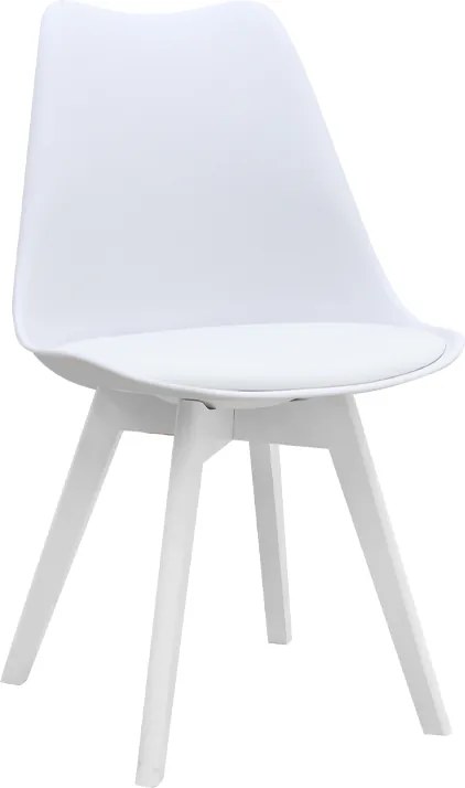 трапезен стол Viva PP - PU в бял цвят 48.5x54x80см.