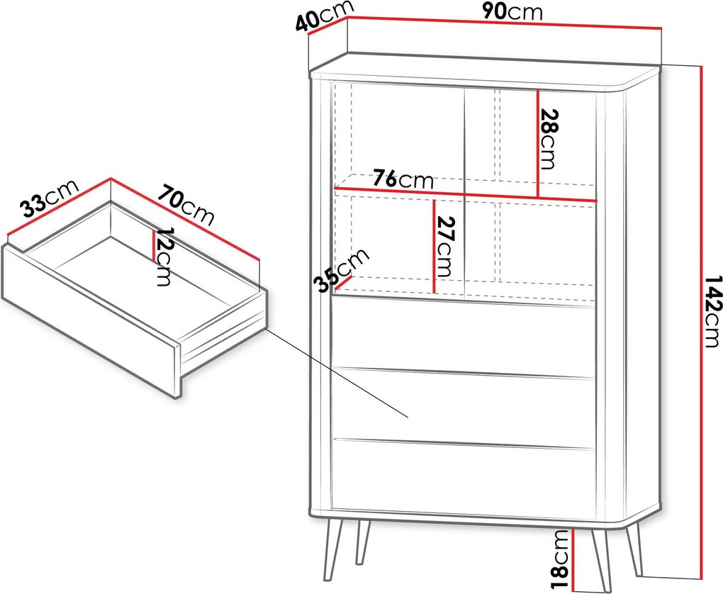 Висок бюфет Марли Рег