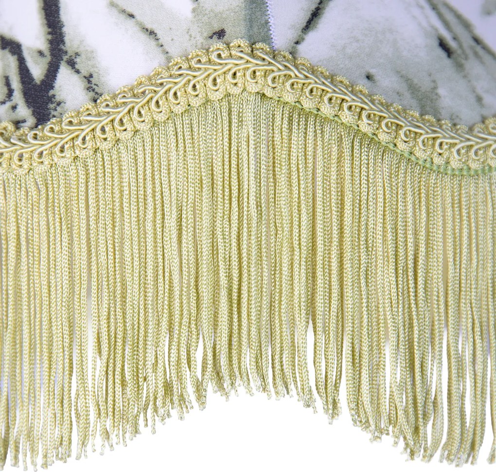 Висяща лампа черна с абажур с листа и бял интериор 31,5 3-лампи - Cava