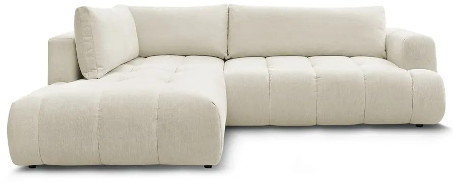 Бежов сгъваем/с място за съхранение ъглов диван (ляв ъгъл/L форма) Fuji – Bobochic Paris