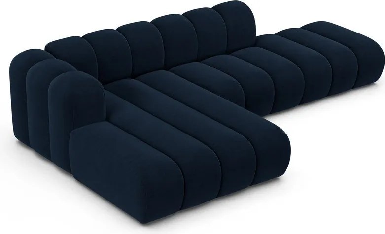 Тъмносин ъглов диван (ляв ъгъл) Lupine – Micadoni Home