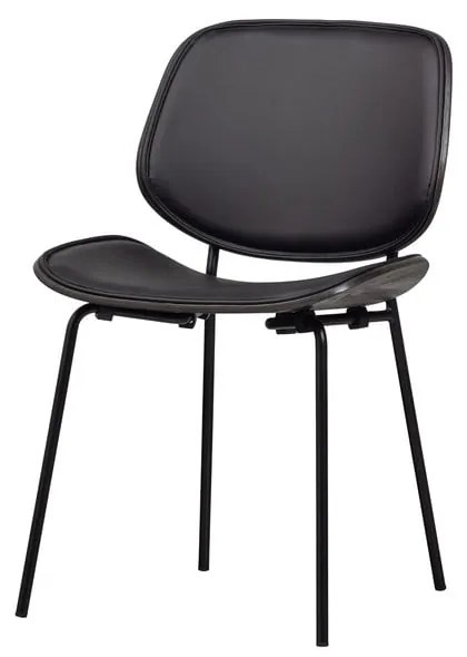 Черни трапезни столове в комплект 2 бр. от имитация на кожа Close In – WOOOD