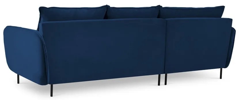 Ъглов диван от синьо кадифе (ляв ъгъл) Vienna - Cosmopolitan Design