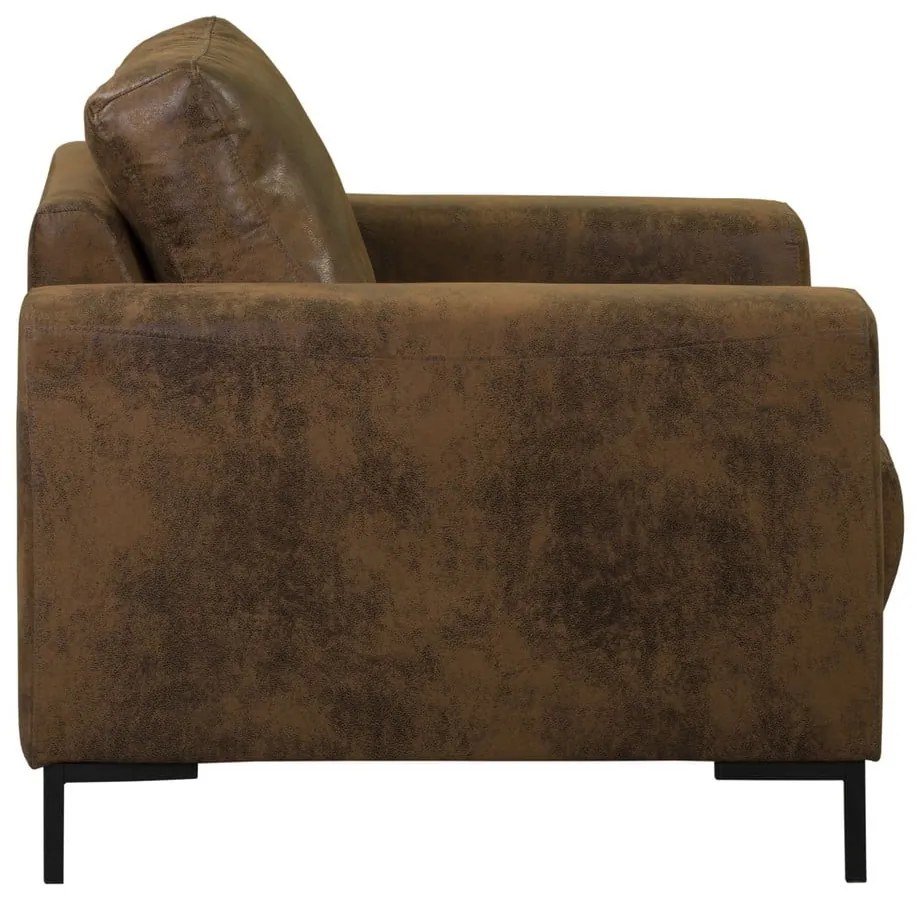 Кафяво кресло от изкуствена кожа Lofty Lilly – Miuform