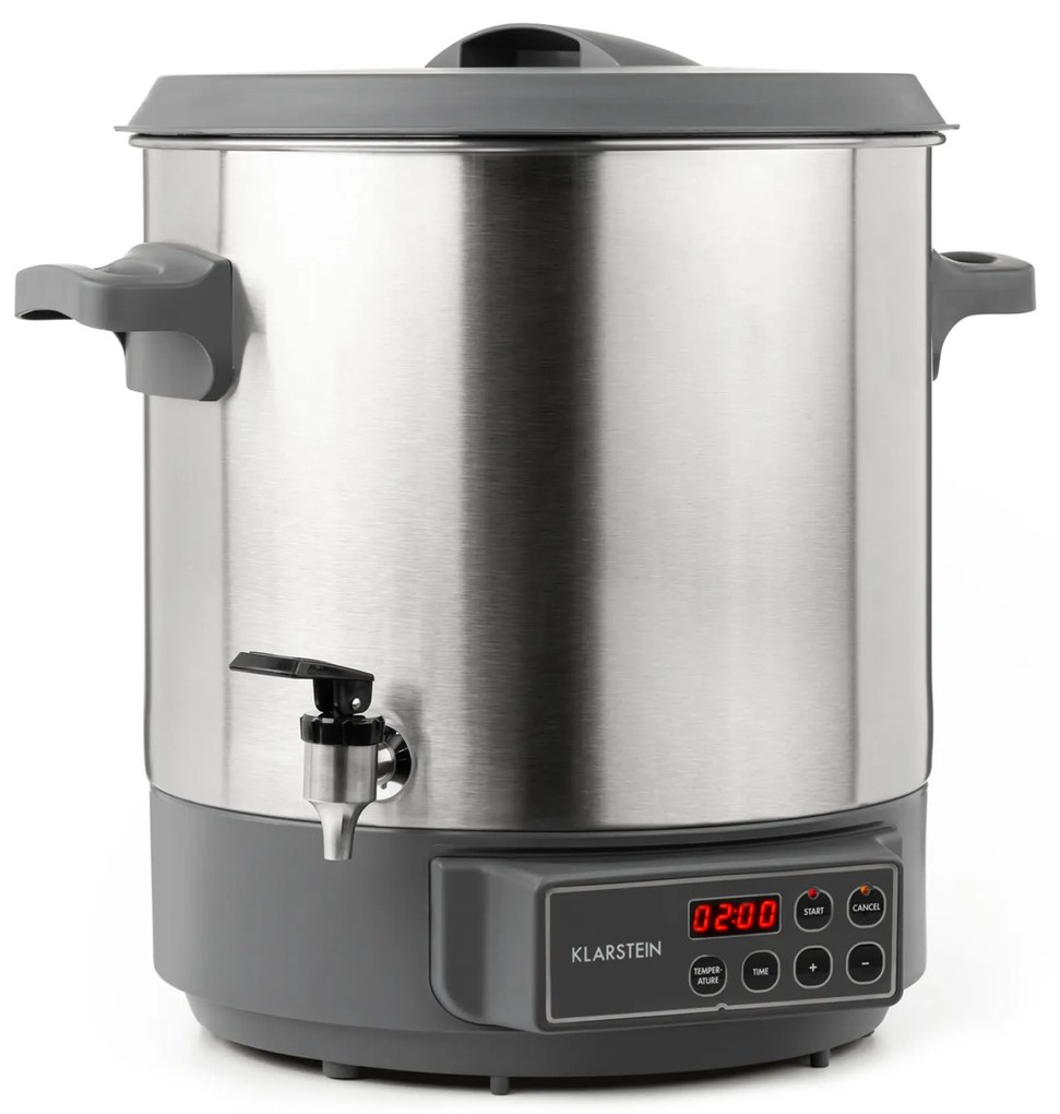 Klarstein Lady Marmalade, машина за консервиране, контейнер за напитки, 27L, 100 ° C, 12h, неръждаема стомана