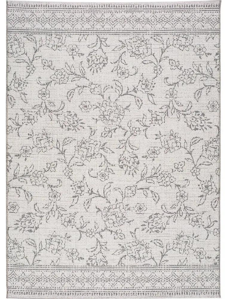 Сив килим за открито Флорален, 130 x 190 cm Weave - Universal