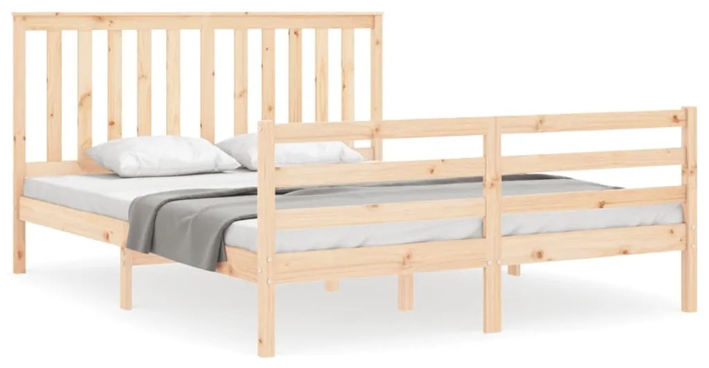 3194251 vidaXL Рамка за легло с табла 5FT King Size масивно дърво