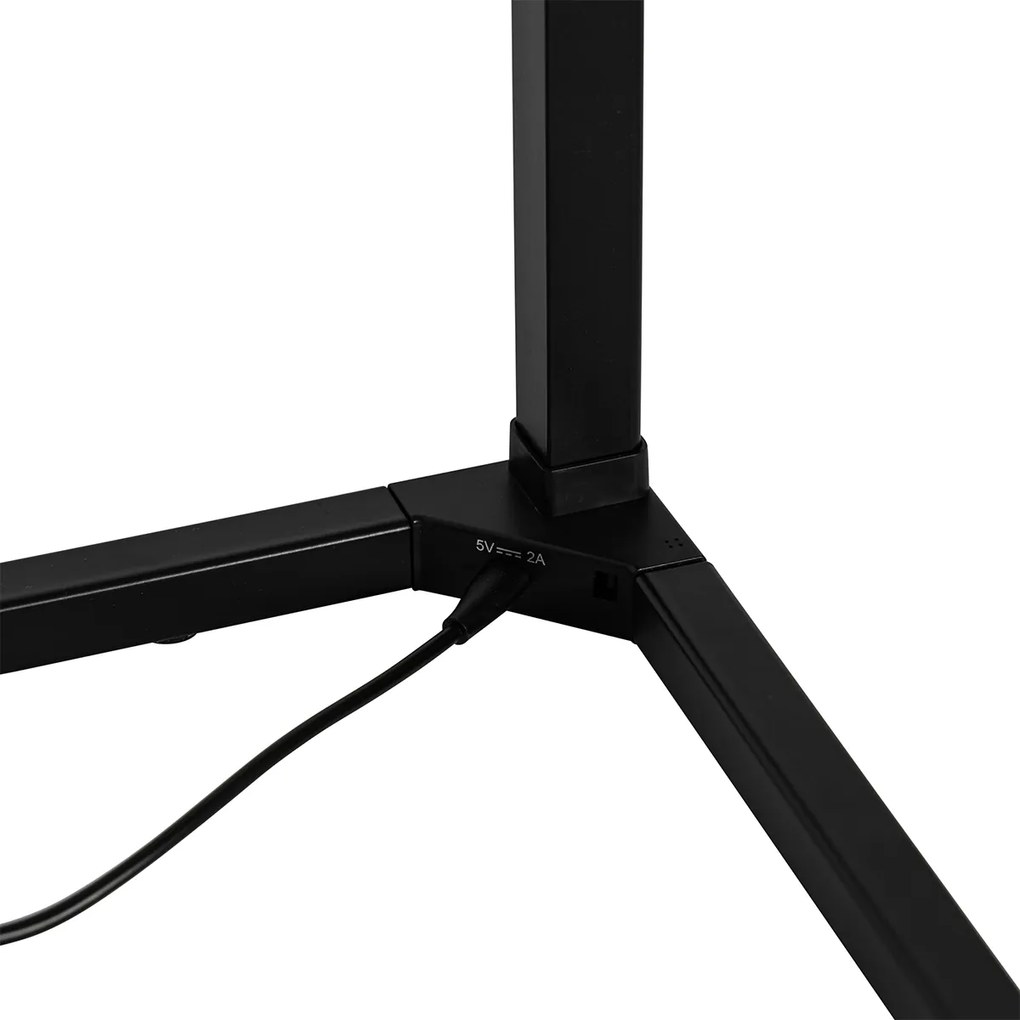 Подова лампа черна с LED с RGB и дистанционно управление - Carla