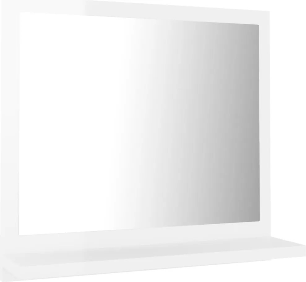804559 vidaXL Огледало за баня, бял гланц, 40x10,5x37 см, ПДЧ