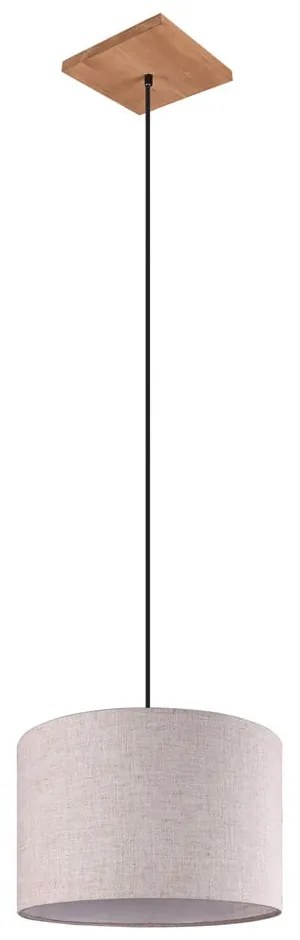 Бежово висящо осветително тяло с текстилен абажур ø 35 cm Elmau – Trio