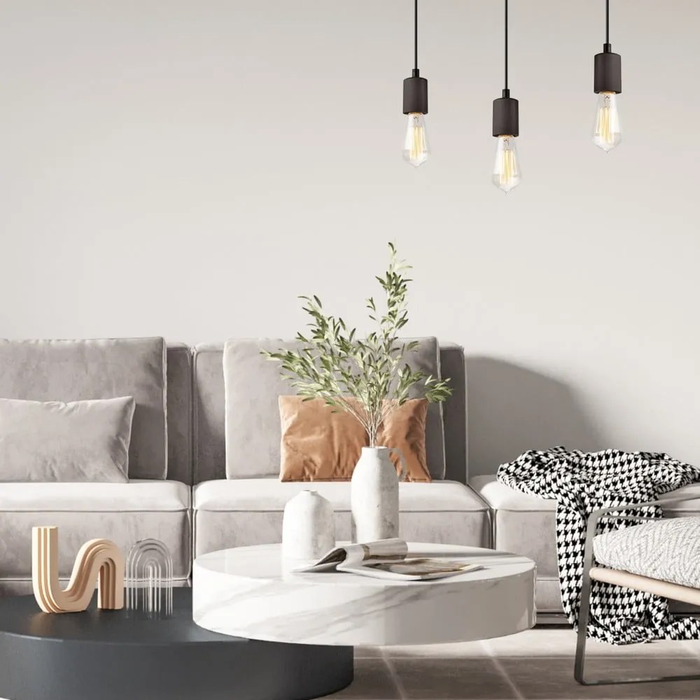 Черно висящо осветително тяло Leon - LAMKUR